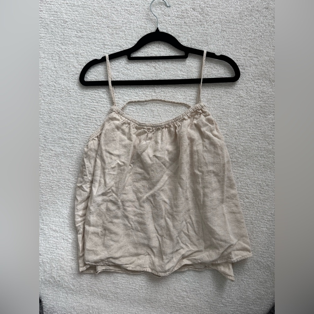 H&M Beige Linen Blend Top
